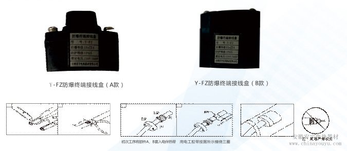 电热带配件-防爆终端接线盒安装示意